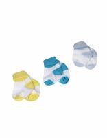 3x Detské kojenecké ponožky lontano. špička a päta 3ks, 0-6m, multifarebné, B21-7895