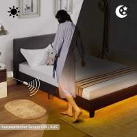 Sensore di movimento a striscia led, rilevatore di movimento per luce da letto Bason LED Striscia led bianco caldo, striscia lum