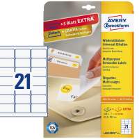 AVERY ZWECKFORM universal labels removable 63.5x38.1mm, 30 sheets = 630 labels