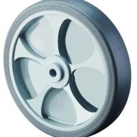 Rubber wheel, Ø 160 mm, width: 45 mm, 200 kg