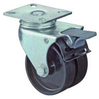 Apparatus double castor, Ø 75 mm, width: 2x23 mm, 100 kg