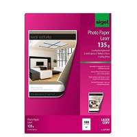 Sigel photo paper LP141 DIN A4 135g bright white 100 sheets/pack.