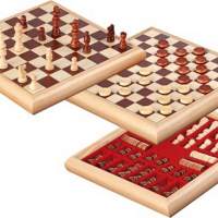 Philos chess checkers set wooden box 32x32 cm, 1 piece