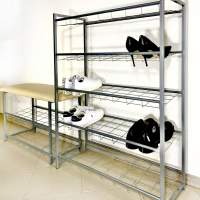 Shoe rack metal LEO, Leoni bench, remaining stock, wholesale